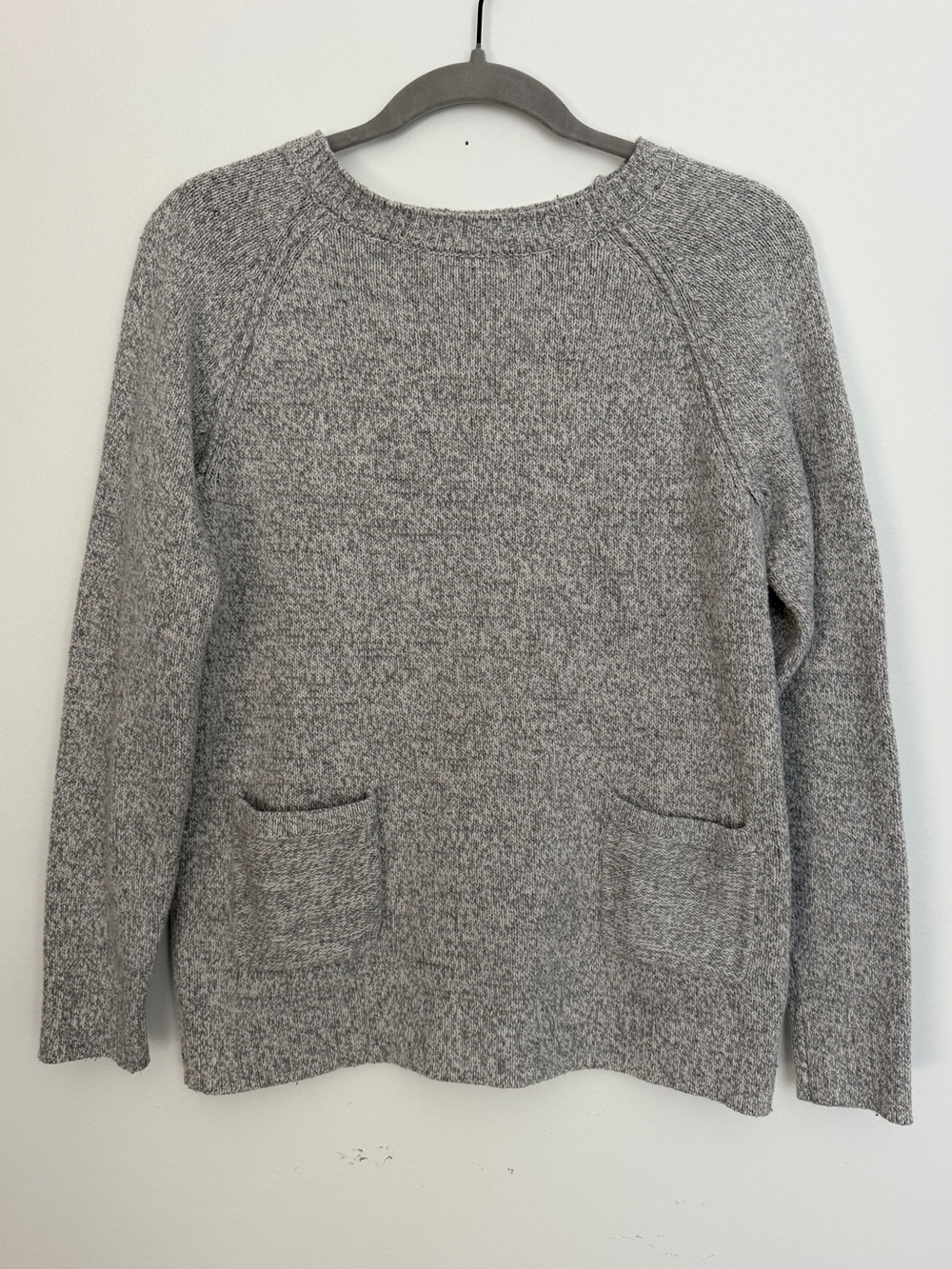 GAP Designed & Crafted Label Heather Gray Crewneck Pocket Sweater XS